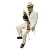 Image 2 : Al Capone Statue Sitting In Chair With Metal Replica Tommy Gun