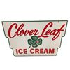 Image 2 : Vintage Double Sided Porcelain Clover Leaf Ice Cream Metal Advertising Sign