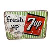 Image 1 : Vintage Self Framed Fresh Up With 7Up Tin Advertising Sign