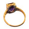 Image 2 : Vintage 10K White Gold Ring With Cut Amethyst Stone