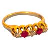 Image 1 : 14K Gold Ring With Diamonds & Rubies