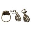 Image 2 : Vintage Sterling Silver Ring & Earring Set With Stones