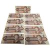 Image 1 : 9 Vintage Assorted Canadian 1986 $2 Bills, 5 In Consecutive Order