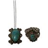 Image 2 : Silver & Turquoise Necklace & Size 9 Ring
