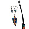 Image 2 : South Western Polished Semi Precious Stone Necklace, Pendant, Earrings & Ring