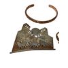 Image 2 : Copper Totem Pole Bracelet, Ring & Wolf Brooch