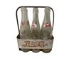 Image 1 : Vintage Embossed Double Dot Pepsi Cola Bottle Aluminum Carrier With 6 Empty Pepsi Bottles 10X8''