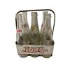 Image 2 : Vintage Embossed Double Dot Pepsi Cola Bottle Aluminum Carrier With 6 Empty Pepsi Bottles 10X8''