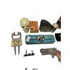 Image 2 : Assorted Vintage Collectibles, Skull Knob, Miniature Derringer Pistol, Dominion Royal Repair Kit Tin