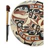 Image 2 : Vintage Raw Hide Painted First Nations Nuuchanulth Double Salmon Drum With Banger