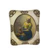Image 1 : Early Framed Colored Print Of Lady In Kitchen