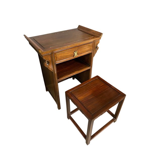 Quality Vintage Rose Wood Small Telephone Table With Stool