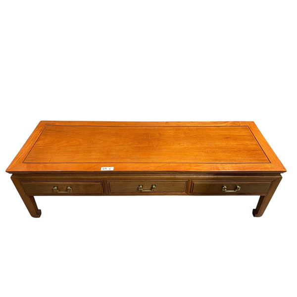 Vintage 3 Drawer Rose Wood Chinese Coffee Table, In Excellent Condition