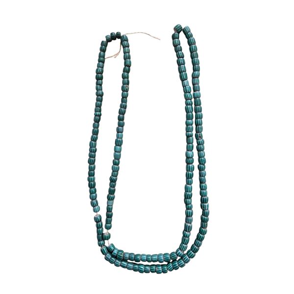 Green Chevron Trade Beads, Venetian Glass