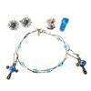 Image 1 : 5 .925 Silver Faux Opal Jewelry Pieces