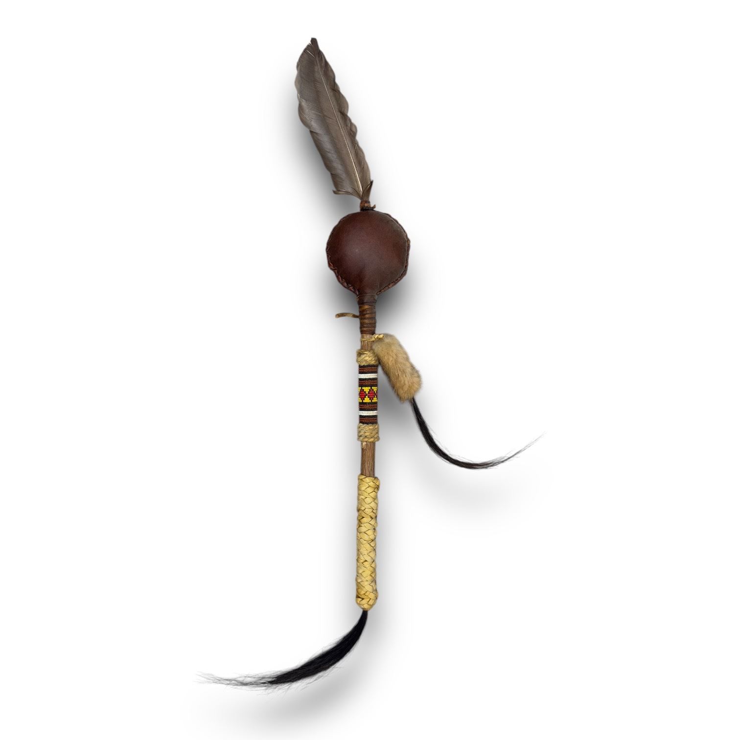 First Nations Rattle Drawing First Nations Rattle With Beads, Fur & Feather