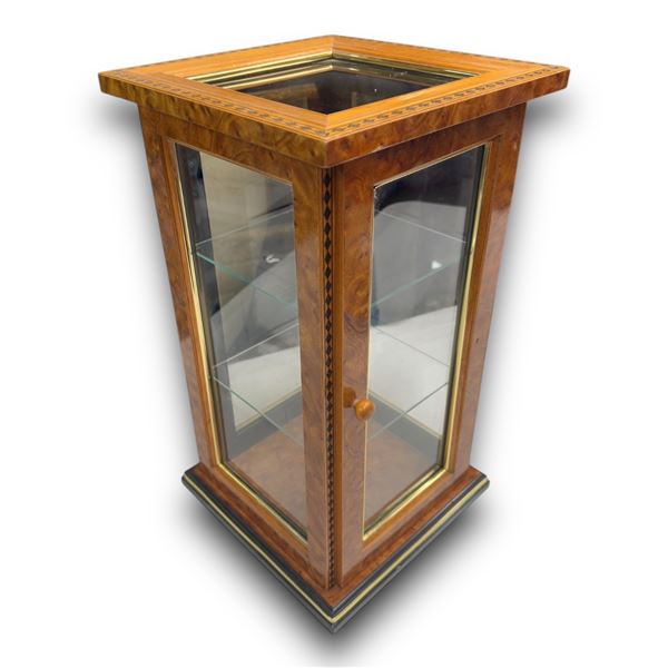 Vintage Walnut Countertop 2 Tier Show Case
