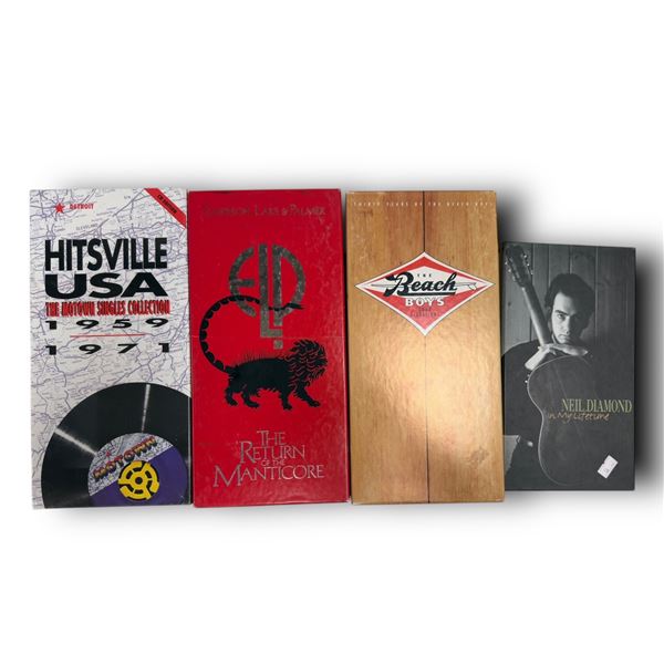 4 Music Cd Box Sets, Neil Diamond, Hitsville U.S.A, The Beach Boys & The Return Of The Manticore