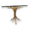 Image 2 : Vintage Metal Wheat Glass Top Side Table