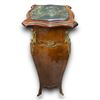Image 2 : Vintage Brass Accented Marble Top Column Table