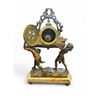 Image 2 : Vintage French Bronze Mantle Clock On Marble Base With Boys Carrying Fruit Basket