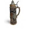 Image 2 : Large Vintage Embossed Porcelain German Beer Stein With Musician Motif