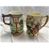 Image 2 : 2 Vintage Porcelain Embossed Musical Steins