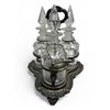Image 2 : Vintage Embossed Silver Plate Glass Decanter Set