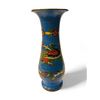 Image 2 : Hand Painted Engraved Brass Vase With Peacock Motif