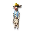 Image 2 : Hand Carved Folk Art Cow Cowboy Wrangler