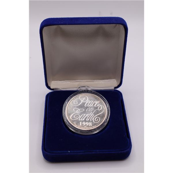 1998 1oz pure silver round. Peace on Earth. In capsule (tax exempt)