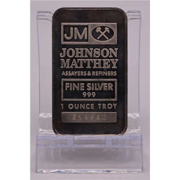 Scarce JM Sooters 1oz .999 bar. (tax exempt)