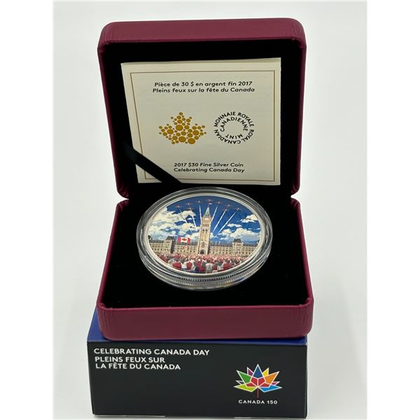 2017 $30 Fine Silver Coin. Celebrating Canada Day (tax exempt)