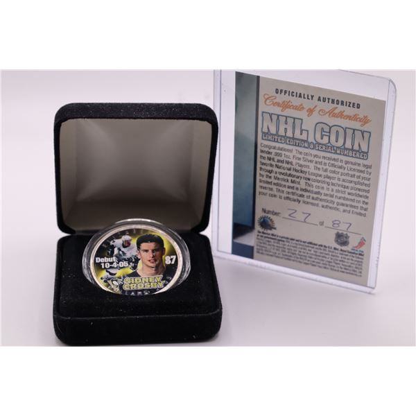 2005 Silver Maple Leaf. Enameled Sidney Crosby 87. only 87 were made. (tax exempt)