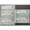 Image 1 : set of 5 1967 $1 notes in sequence. Beattie/Rasminsky F/P8696593-F/P8696597