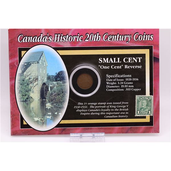 Canada's Historic 20th Century Coins. Small Cent "One Cent" Reverse.