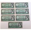 Image 1 : lot of 7 in sequence 1954 MOD $1 notes. C/0I509250-C/I0509256