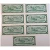 Image 2 : lot of 7 in sequence 1954 MOD $1 notes. C/0I509250-C/I0509256