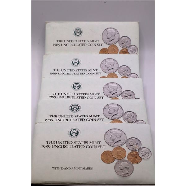 5 - 1989 USA Uncirculated Mint Sets