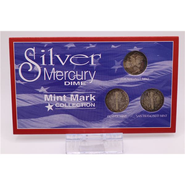 Silver Mercury Dime Mint Mark Collection