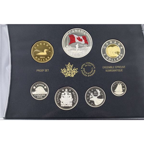 2015 Canada Silver Proof Set with Selective Colouring - 50th Anniversary of the Canadian Flag