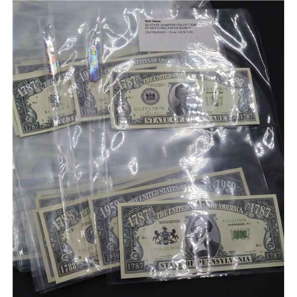 50 States fantasy paper money. Non negotiable