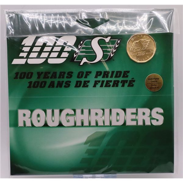 2010 Saskatchewan Roughriders Gold Plated Loonie