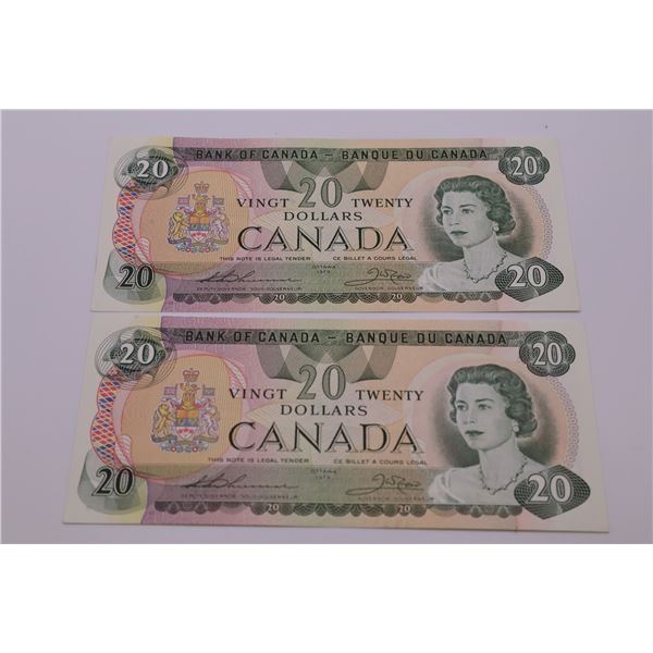 1979 $20 Thiessen/Crow 2 in sequence 56497488280-56497488281