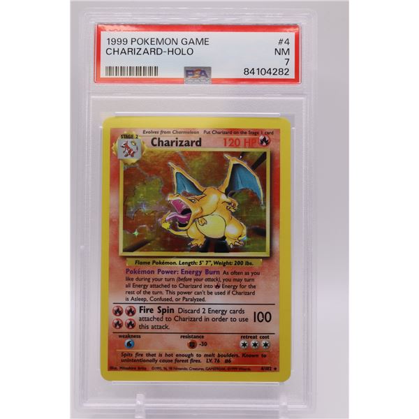 1999 Pokemon Base Set Umlimited Charizard-Holo PSA graded 7