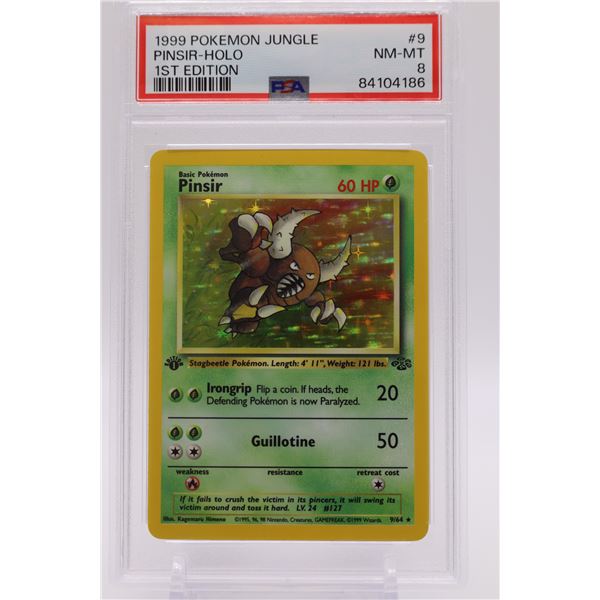 1999 Pokemon 1st Edition Jungle Pinsir-Holo PSA 8