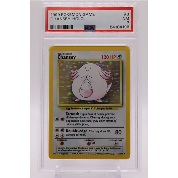 1999 Pokemon Base Set Unlimited Chansey-Holo PSA 7