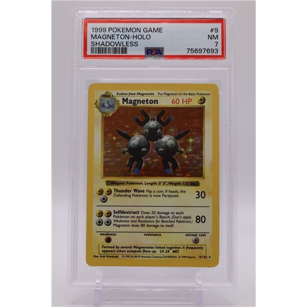1999 Pokemon Base Set Unlimited Shadowless Magneton-Holo PSA 7