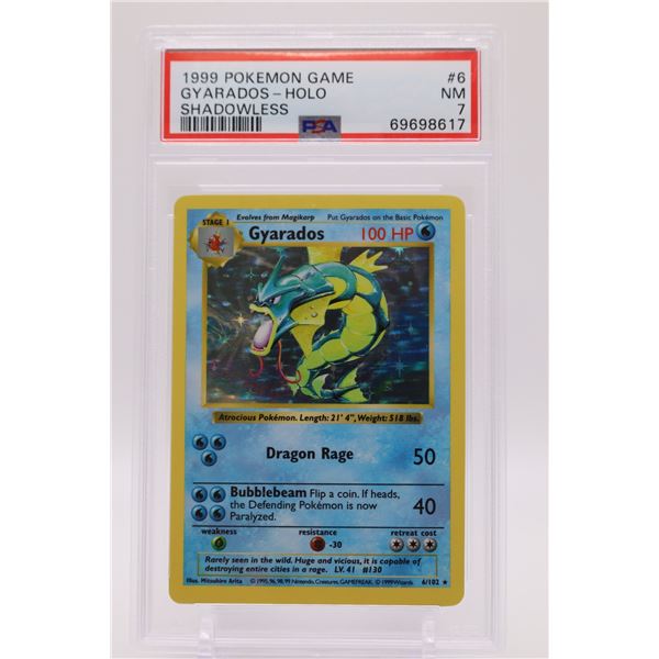 1999 Pokemon Base Set Unlimited Shadowless Gyarados-Holo PSA 7