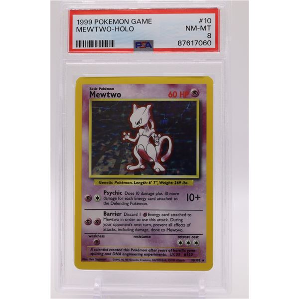 1999 Pokemon Base Set Unlimited Mewtwo-Holo PSA 8
